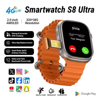 S8 Ultra Smart Watch 4G LTE AMOLED, HD Calls